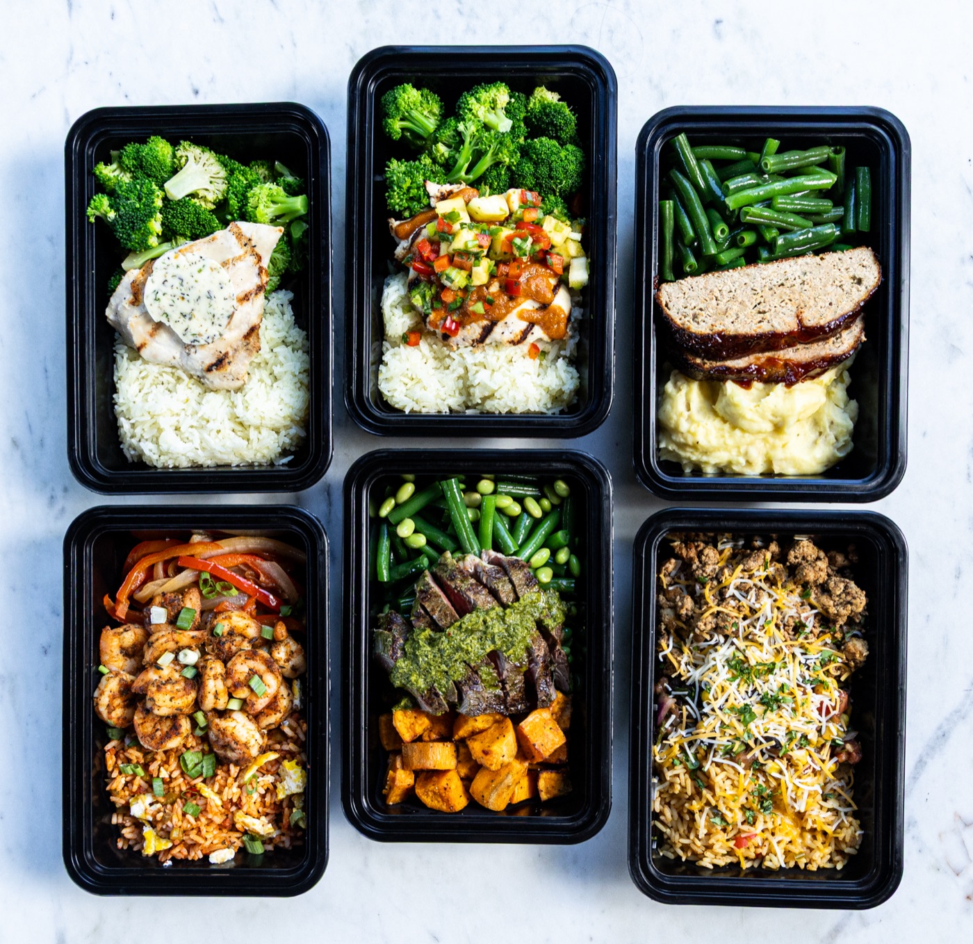 The ACMEALS lineup — six chef-prepared meals